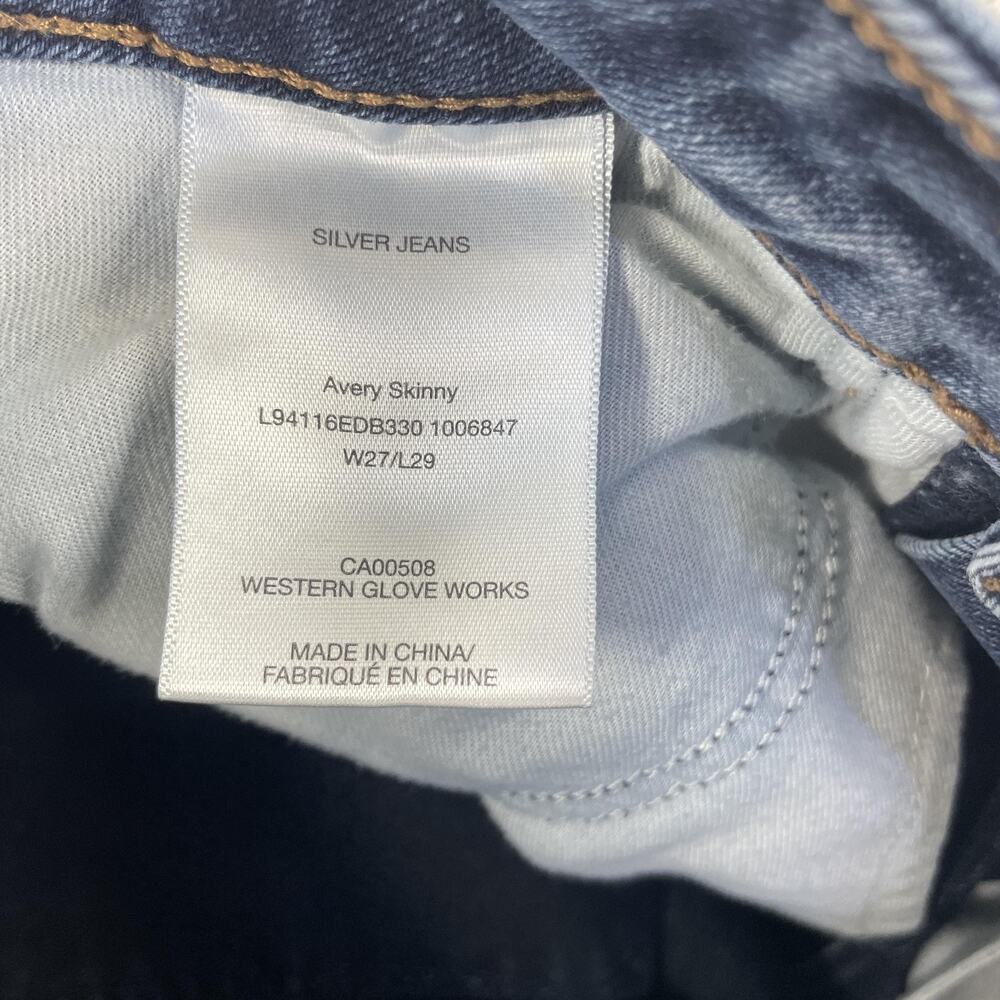 Silver Jeans Co Jeans Womens 27 x29 Blue Avery Skinny Mid Rise Stretch Denim - Picture 9 of 12